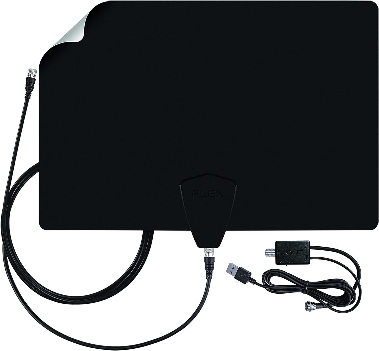 Antennas Direct ClearStream Flex Amplified Indoor TV Antenna UHF VHF Multi-Directional Reversible, 50+ Mile Range – w/Jolt Switch Amplifier