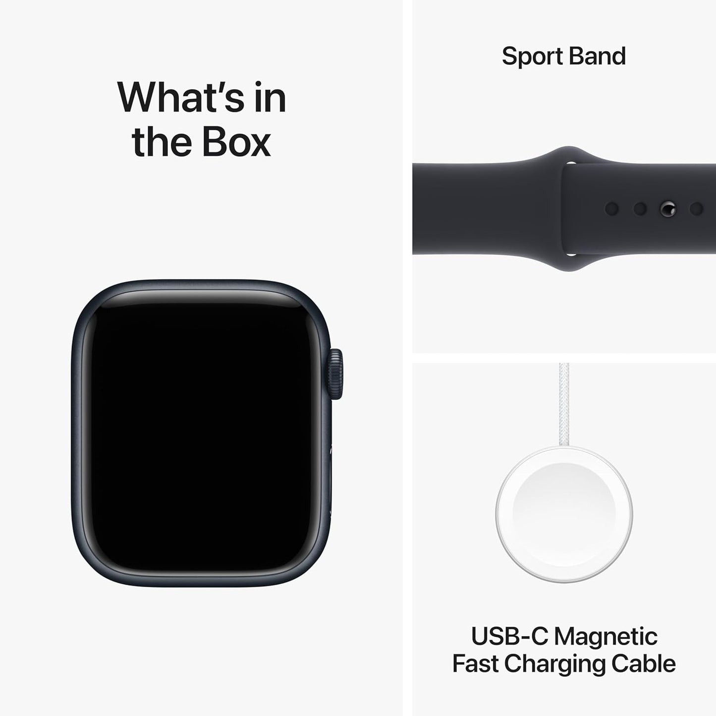 Apple Watch Series 9 GPS 45mm Aluminum Case w/ Midnight Sport Band M/L MR9A3LW/A