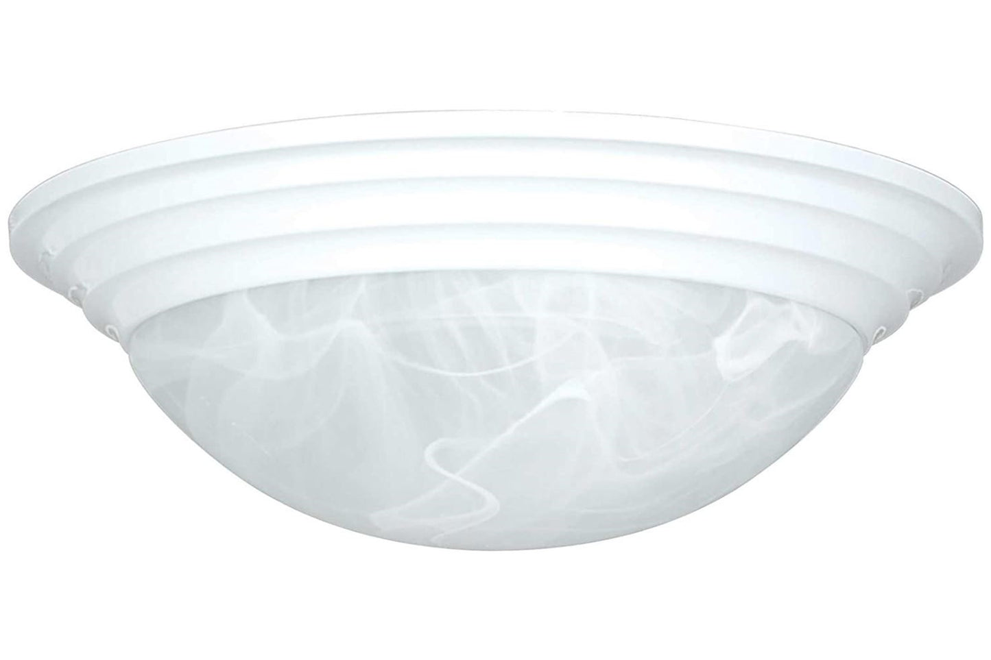 Sunset Lighting 14-3/8" 2-Light Flush Mount Twist on Faux Alabaster Glass, White Finish F7162-30