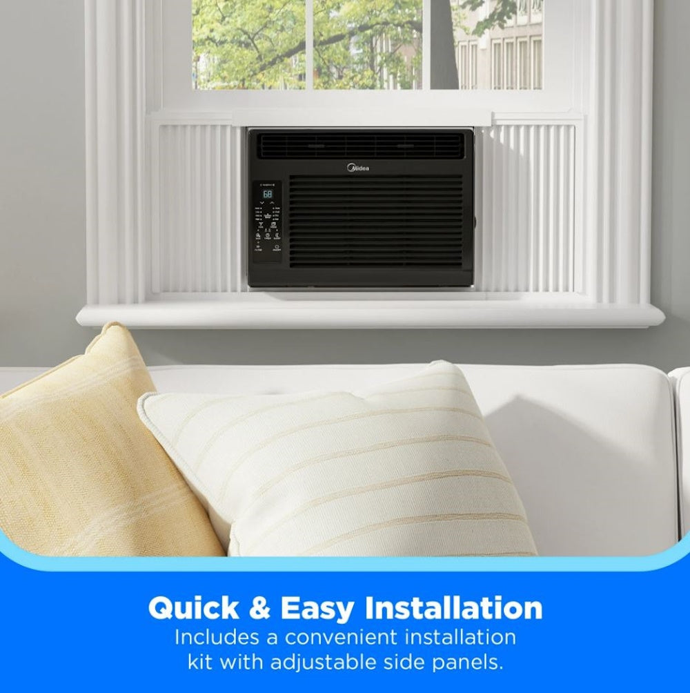 Midea 6,000 BTU DOE Window Air Conditioner with ComfortSense Remote, for spaces up to 250 sq. ft. MAW06R1WBL-T