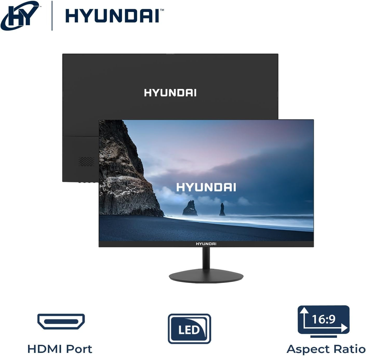 HYUNDAI 22” Office Monitor, VA 1920x1080p, 60Hz, OD 5 ms, HDMI Included - Black HT21FOMBK02