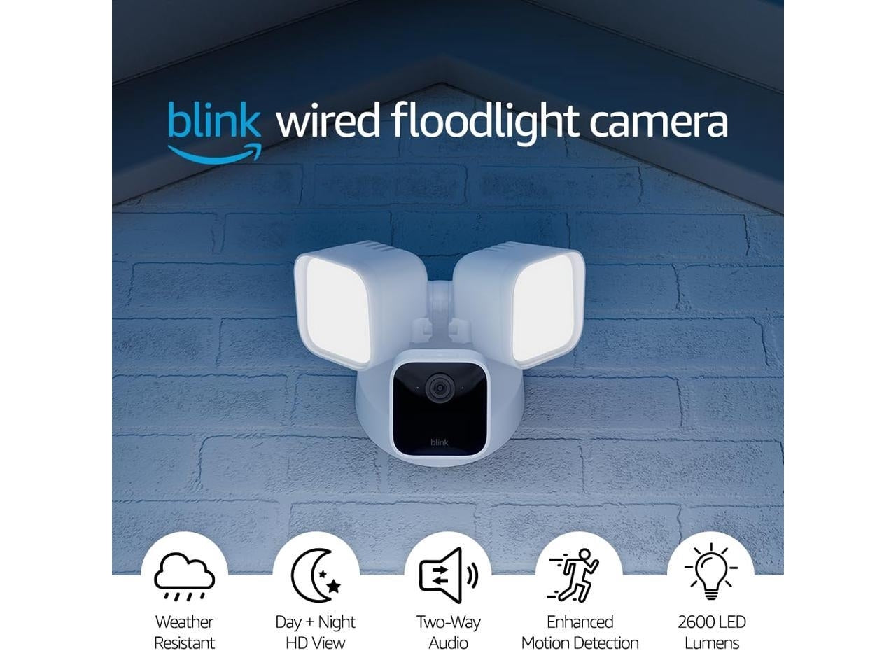 Blink Outdoor Wired 1080p Security Camera with Floodlight - White B0B5VLCL1N