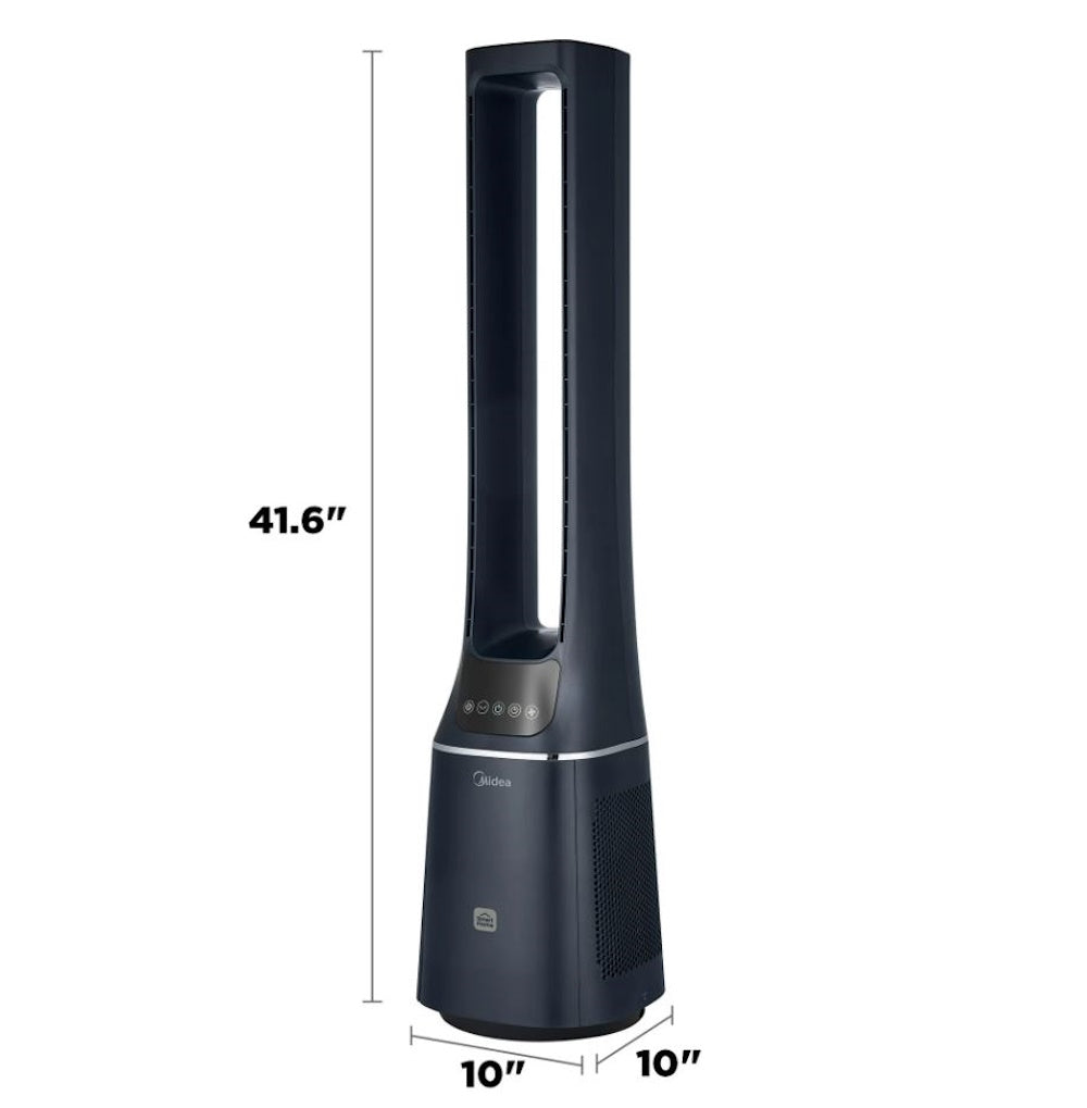Midea 41" Bladeless Tower Fan & HEPA Air Purifier with Remote Control AMS150-PBW