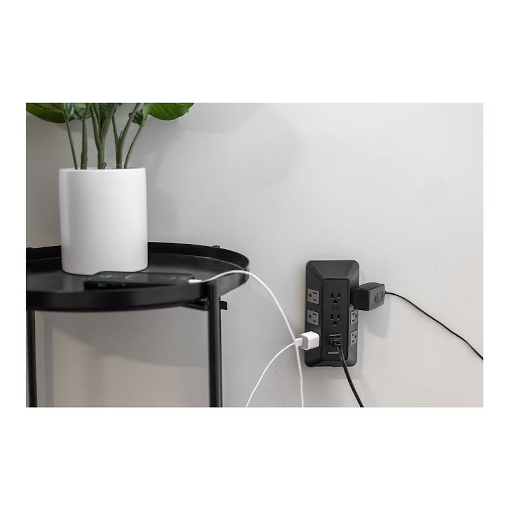 Philips 17-Outlet Surge Tap/Protector Combo Pack - Black/Gray SPP9853B/37-T1-DI1