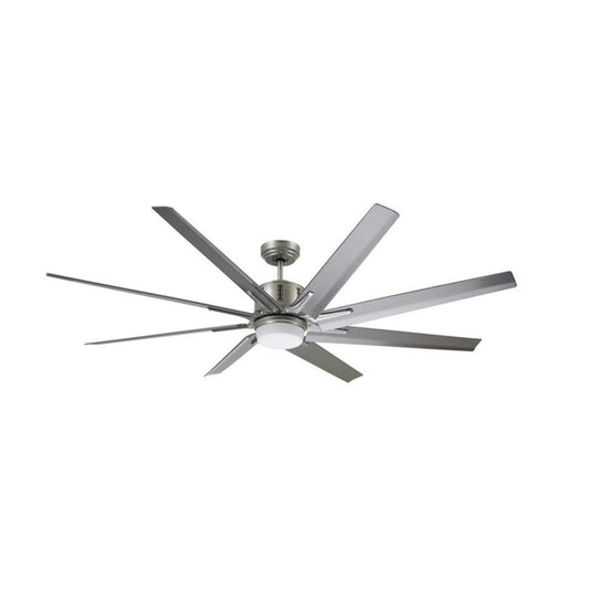 Emerson CF985LPT Aira Eco 72" Outdoor High Airflow Ceiling Fan with LED Lights & Remote, Platinum color, Modern 8 Blade Design with 6-Speed Wall Control, Damp Rated