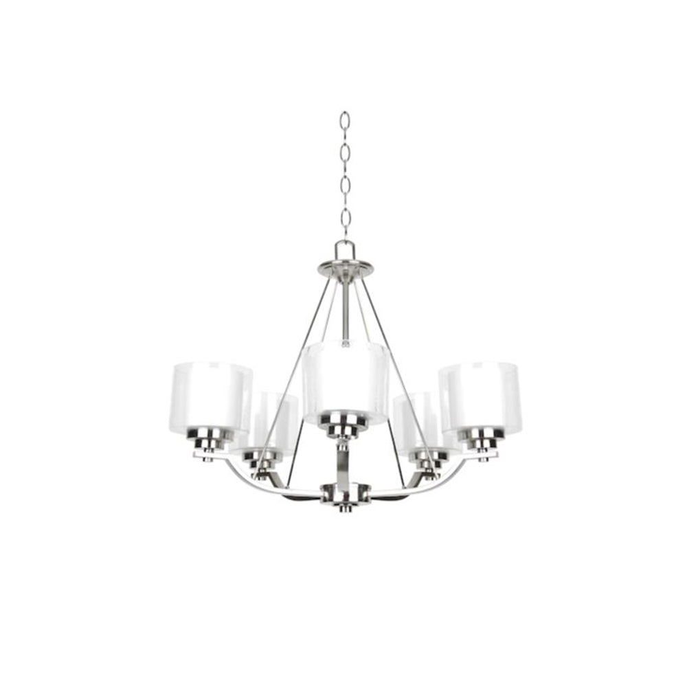 Sunset Lighting 5-Light Chandelier 100W Bright Satin Nickel - F17005-80
