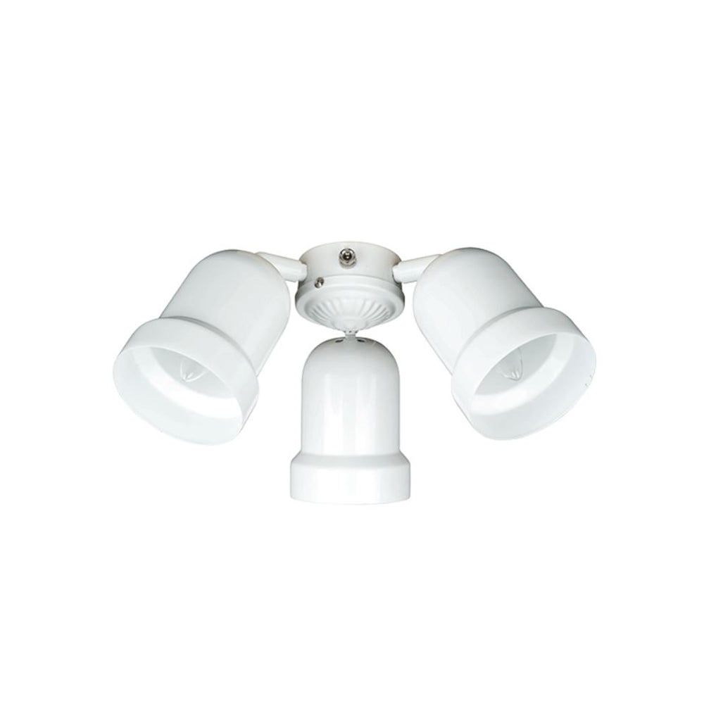 Concord Fans 3-Light 60W Bullet Fan Light Kit White - Y-308A-S-WH