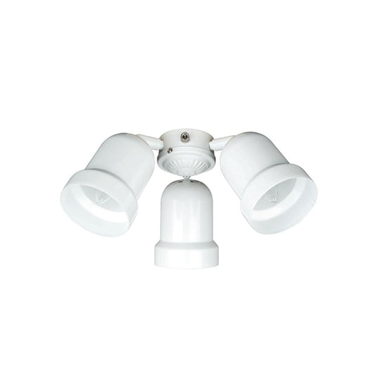 Concord Fans 3-Light 60W Bullet Fan Light Kit White - Y-308A-S-WH
