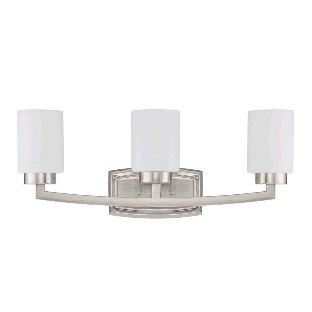 Sunset Lighting 3-Light Vanity, 100W Bright Satin Nickel - F22013-80