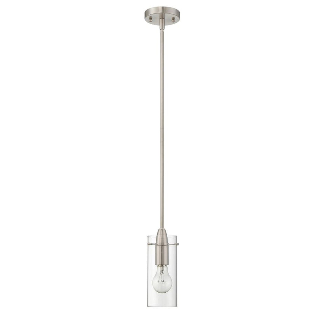Sunset Lighting 1-Light Mini Pendant 60W Nickel Glass - F3455-80