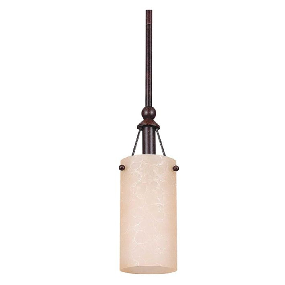 Sunset Lighting F9141-62 Pendant with Tea Stained Shades, Rubbed Bronze Finish