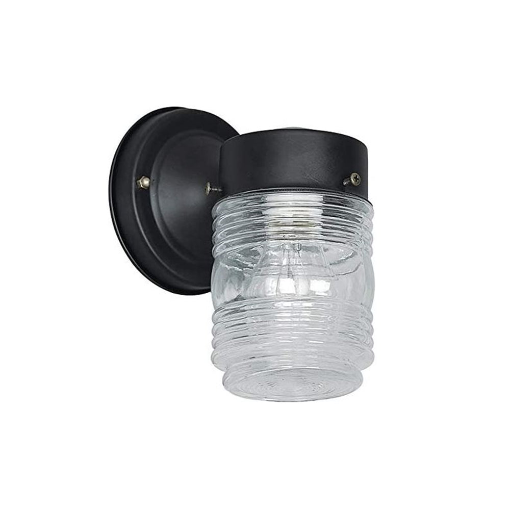 Sunset Lighting Outdoor Builder Clear Glass 7-1/8" Jar Black Finish Dimmable - F4600-31