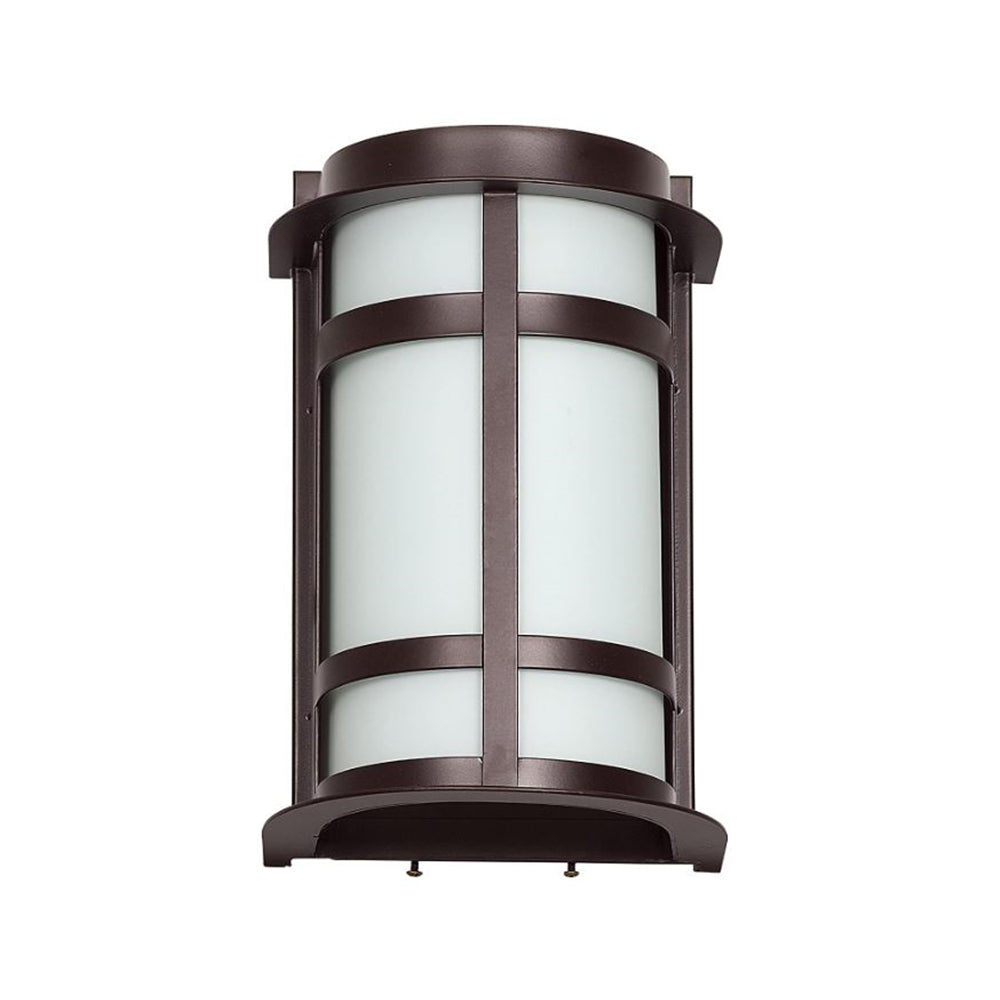 Sunset Lighting 13" 1-Light Outdoor Wall Sconce Continental Frosted Milk Glass, Oil Rubbed Bronze Finish F5430-44