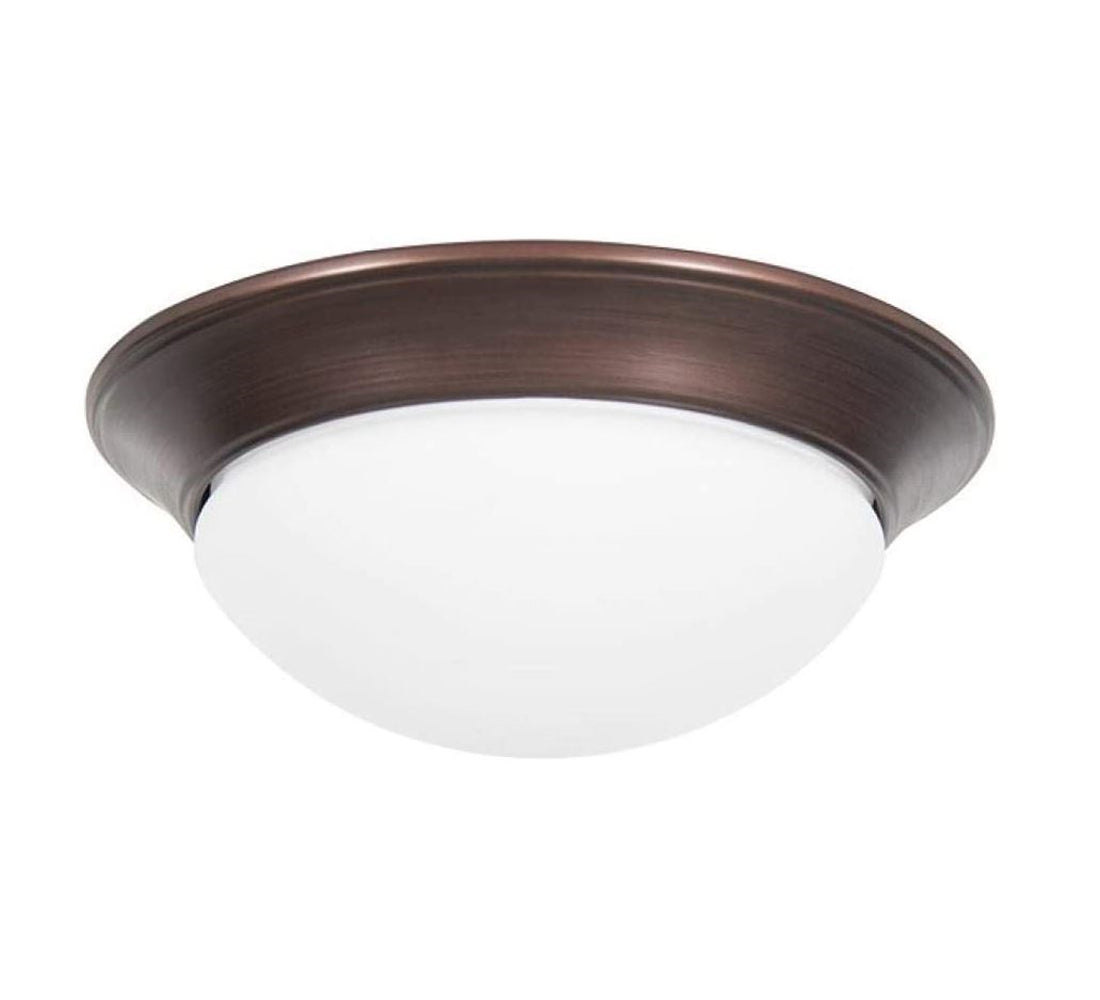 Sunset Lighting 14" 20W LED Satin Opal Flush Mount Bronze F7175-64-LED