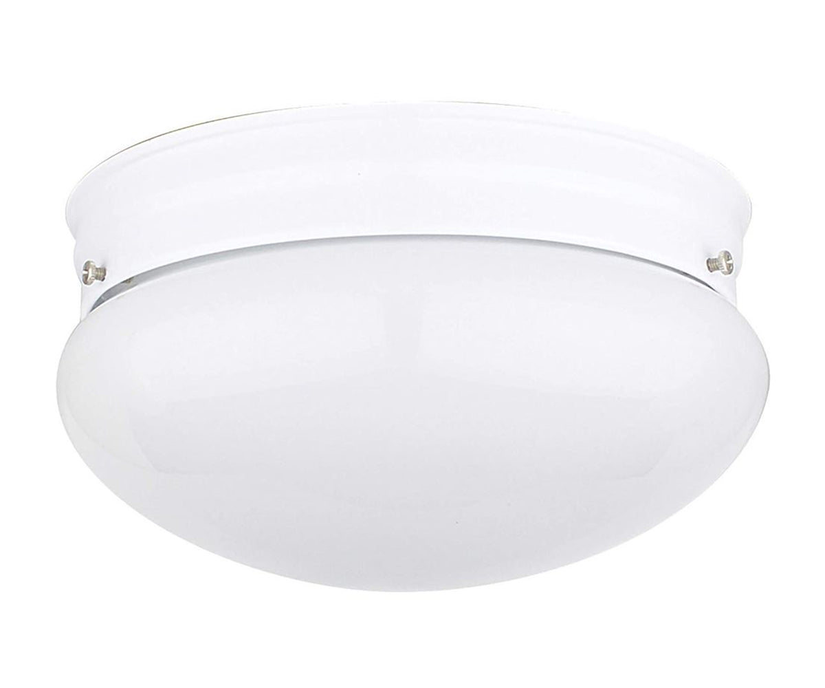 Sunset Lighting 1-Light 8-7/8" Flush Mount w/ Opal Glass, White Finish F3284-30