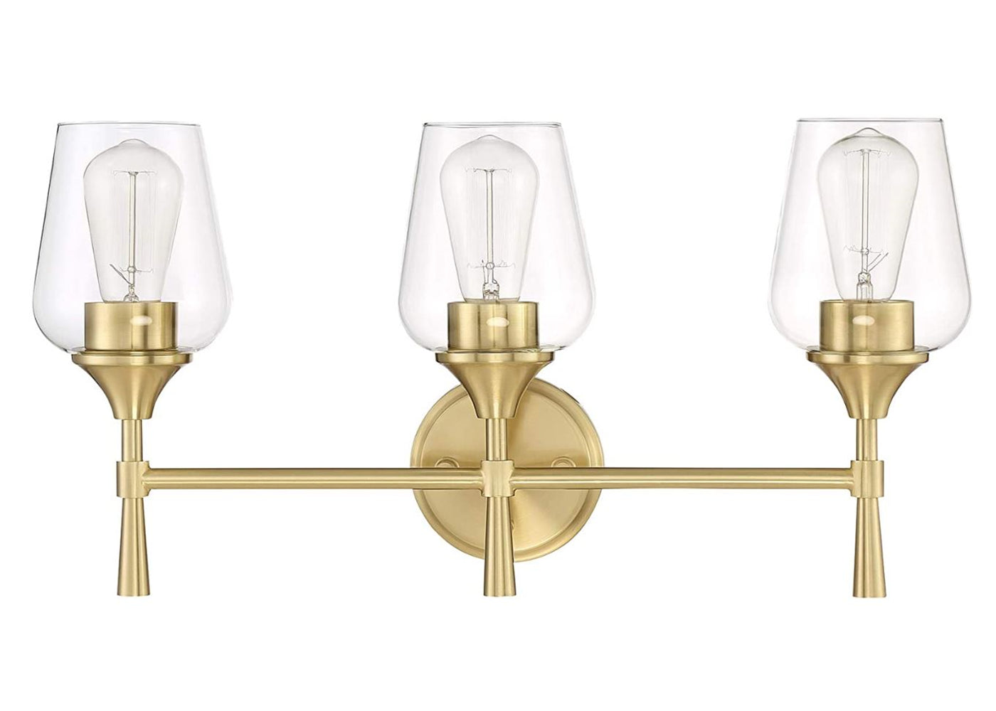 Sunset Lighting 3-Light Stella Vanity Clear Glass Champagne Gold Finish F27013-18