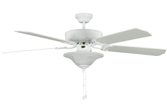 Concord Heritage Square 52" White LED Indoor Ceiling Fan Light 5-Blade 52HES5WH-MB-LED