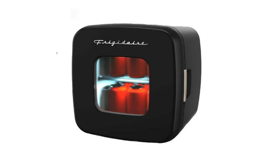 12 CAN MNI REFRIGERATOR BLACK Frigidaire Retro 12 Can 9 Liter Mini Beverage/Skincare Cooler Black EFMIS351-BK6COM
