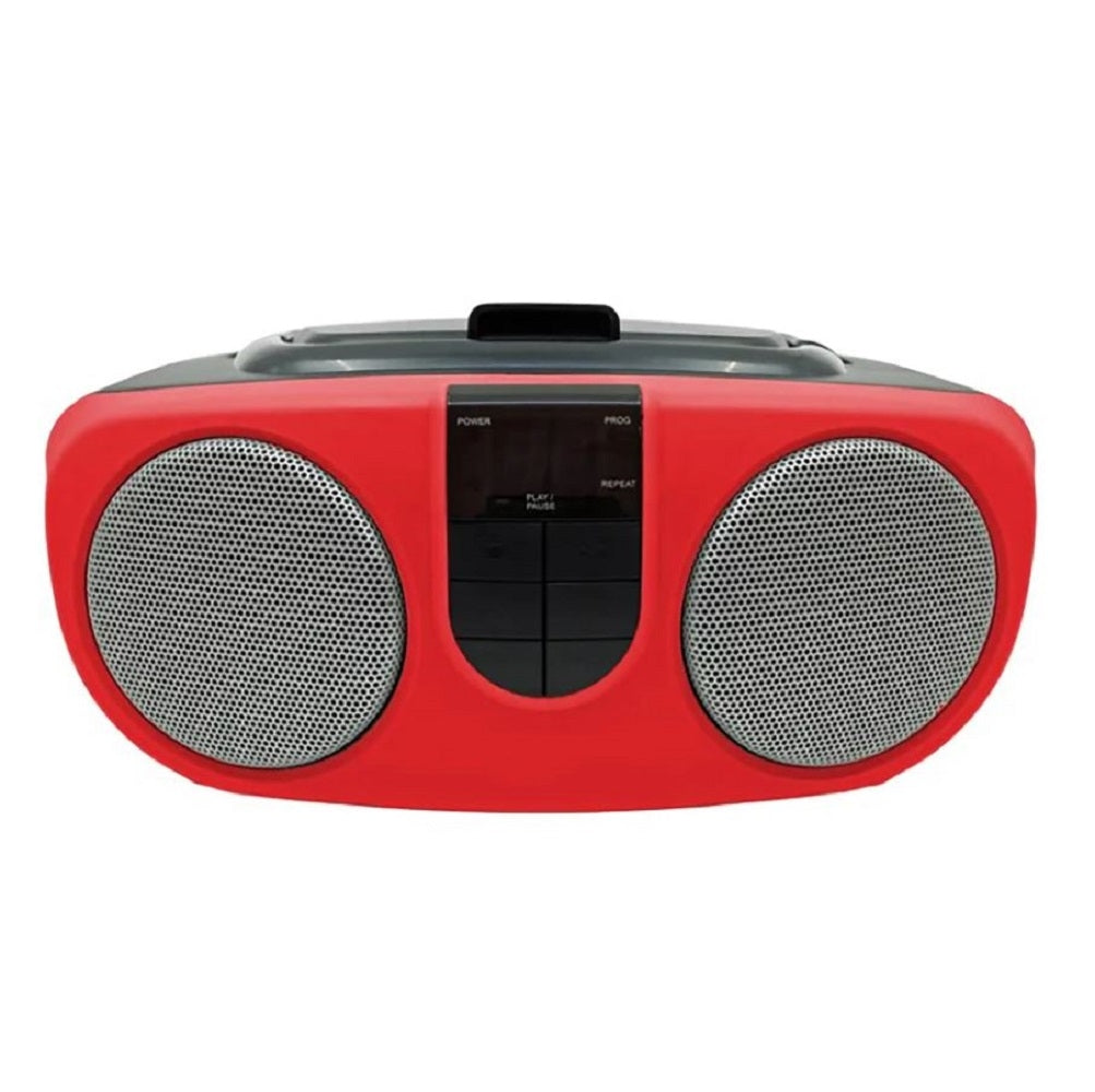Proscan BoomBox/Portable CD Player with AM/FM Radio, AUX Input, Red PRCD243M-RED