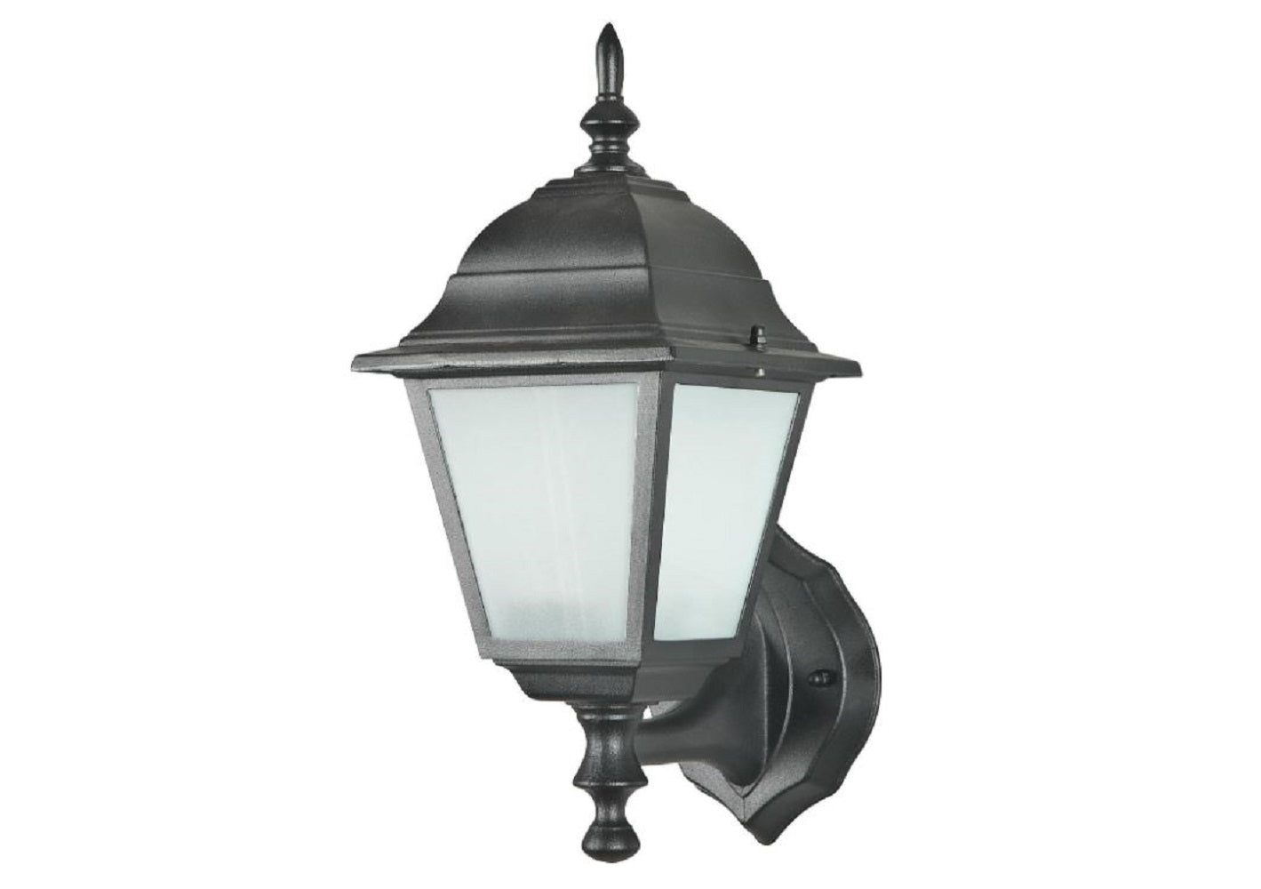 Sunset Lighting 1-Light 13W Outdoor Wall Lantern w/ Frosted Glass, Black Finish F4330-31