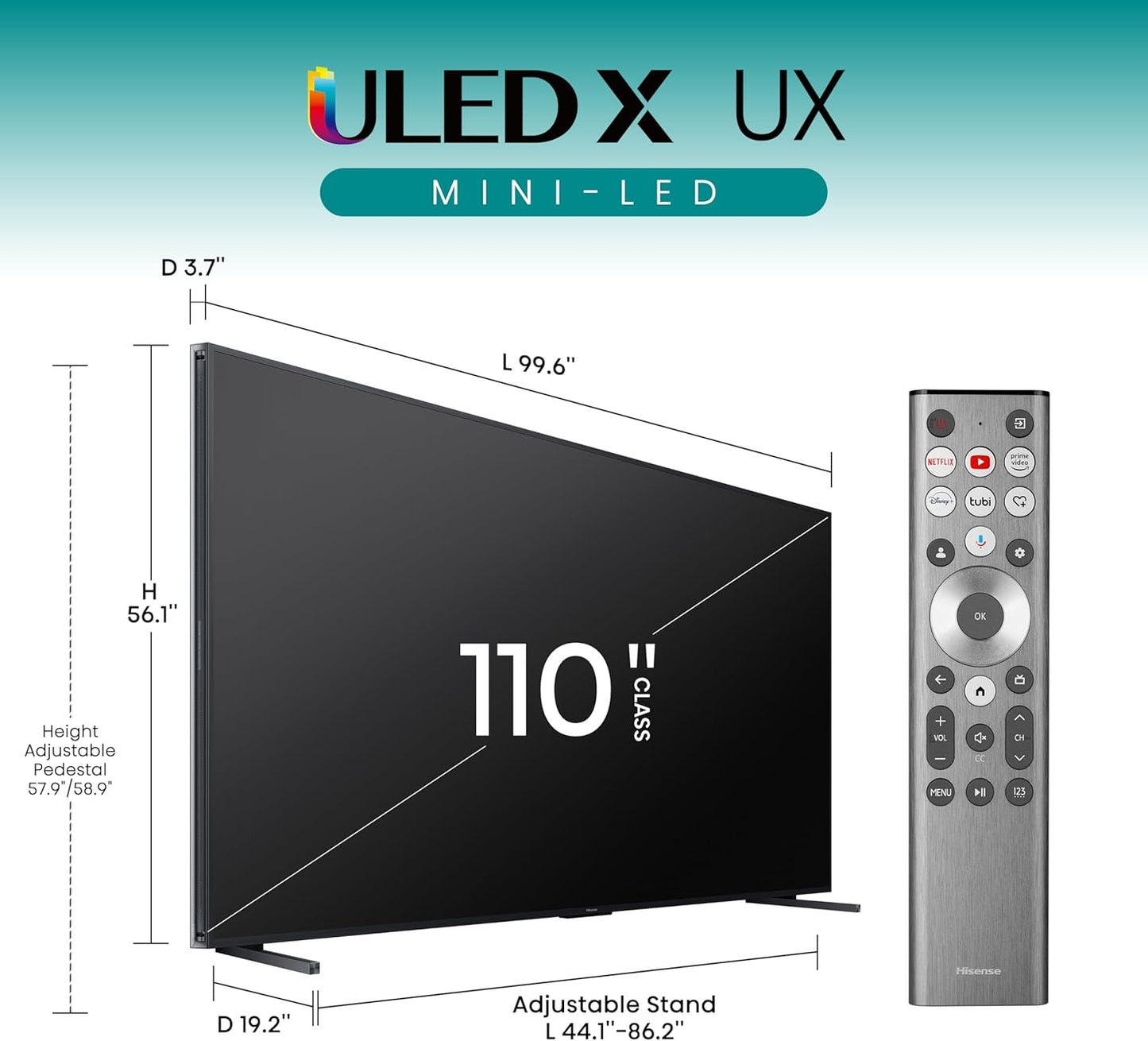 Hisense 110" UX Series 4K Mini-LED X ULED Google TV 144Hz Game Mode Pro 110UX