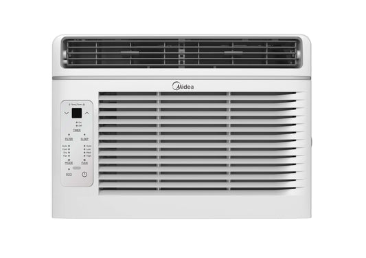 Midea 6,000 BTU Window Air Conditioner with Remote Control, Cools up to 250 sq. ft., 3-In-1 technology: air conditioner, dehumidifier, and fan modes MAW06R1YWT-S