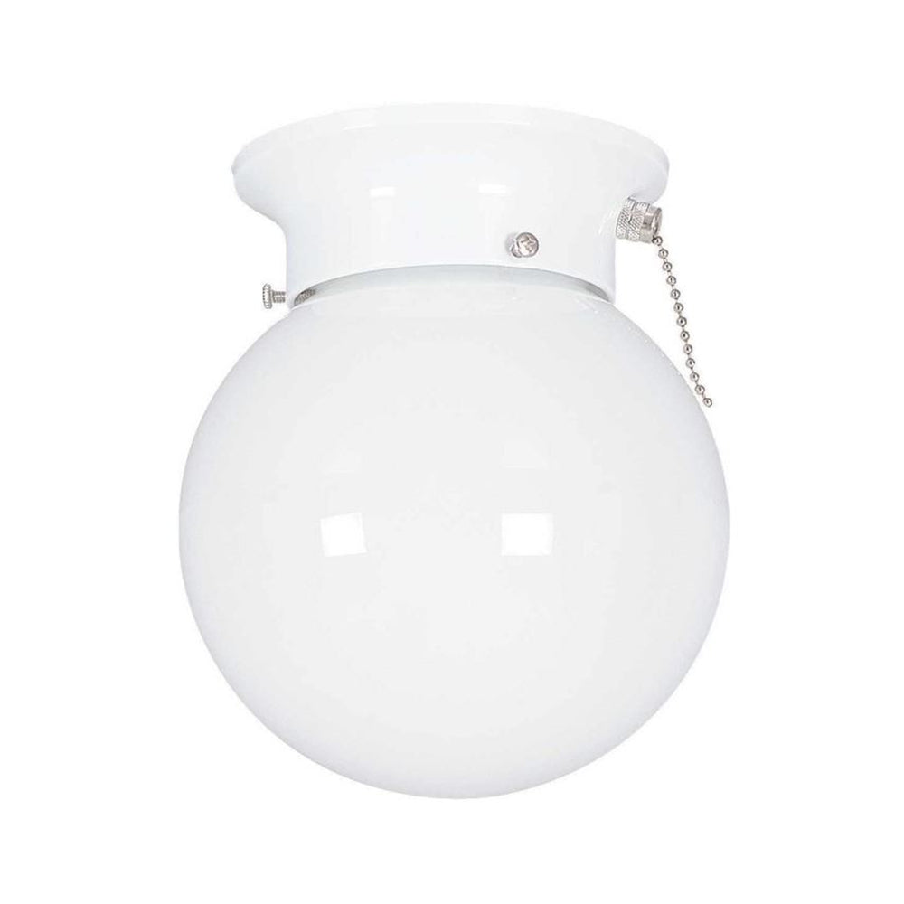Sunset Lighting 6" Flush Mount with Opal Glass, White Finish - F2204-30