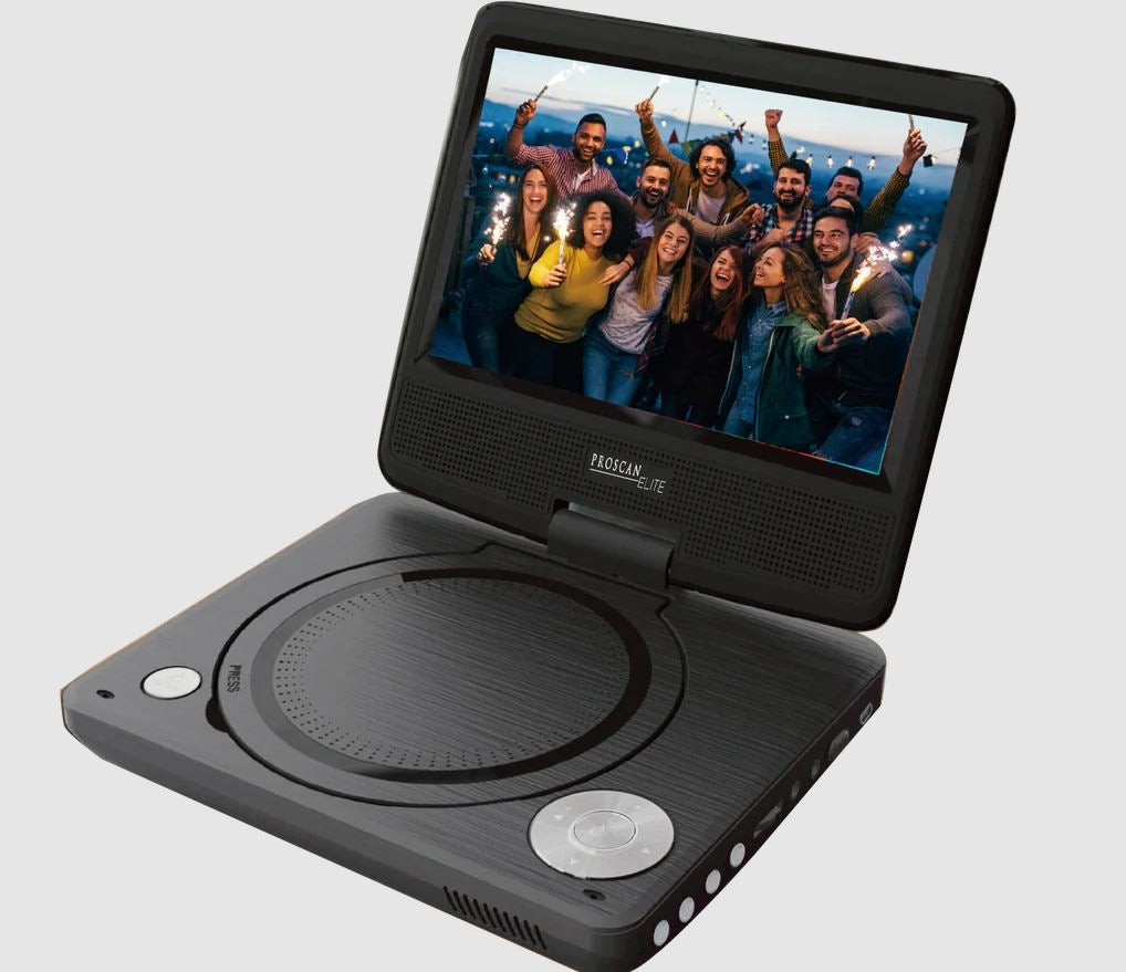 Proscan Elite Portable 7" Swivel Screen DVD Player SD Card Slot 2.5 Battery BLK PEDVD7060
