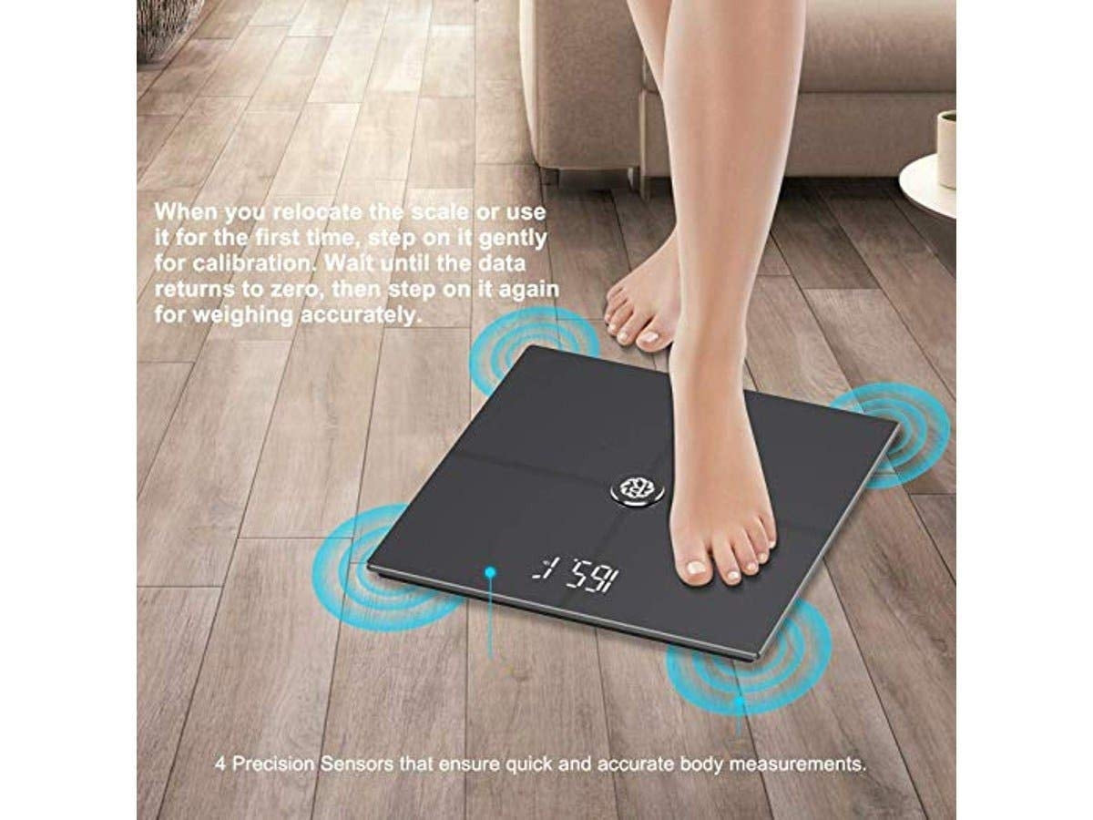 Rolli-Fit Smart Body Fat Scale, Digital Bathroom Weight Scale - High Precision Measurements Sync with Fitbit - TWGJ1337