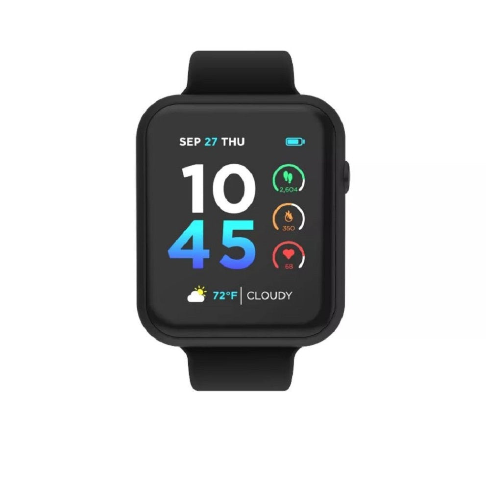 iTouch Air 4 Unisex Black Silicone Strap Smartwatch 46mm TA4L01-G02