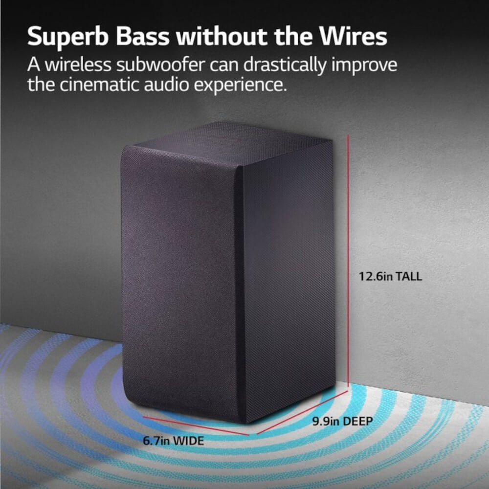 LG Sound Bar SQC2 2.1ch Sound Bar w/ Bluetooth Streaming, 300W, Adaptive Sound