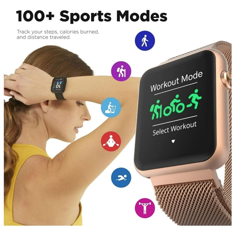 iTouch Cellular 41mm Rose Gold Mesh Case with Rose Gold Strap Band TA4M02-C29