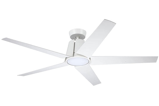 Luminance Floret Eco 60" Satin White LED Indoor/Outdoor Ceiling Fan with Light Kit Remote 5-Blade CF840SW