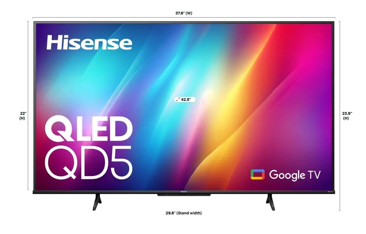 Hisense 43" Class QD5 Series QLED 4K UHD Smart Google TV 43QD5N