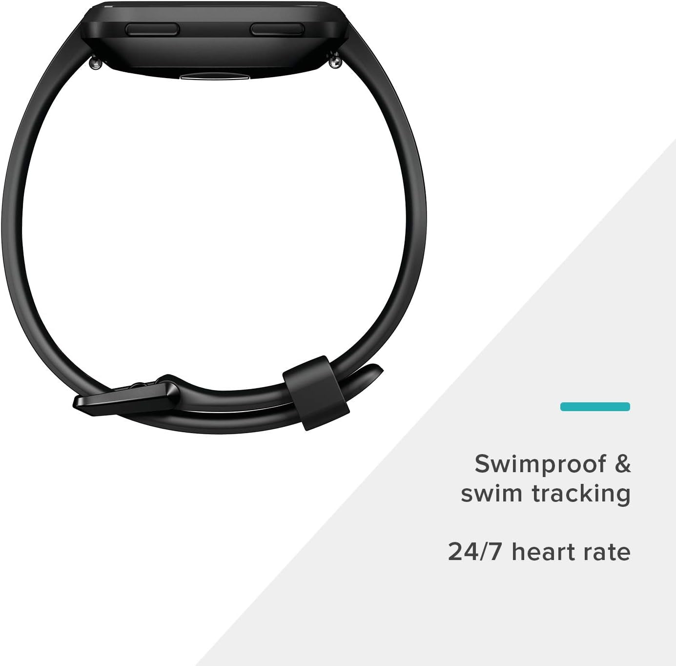 Fitbit Versa Activity Tracker w/ Bonus Large Band, Black & White FB504GMBKLBNDLB