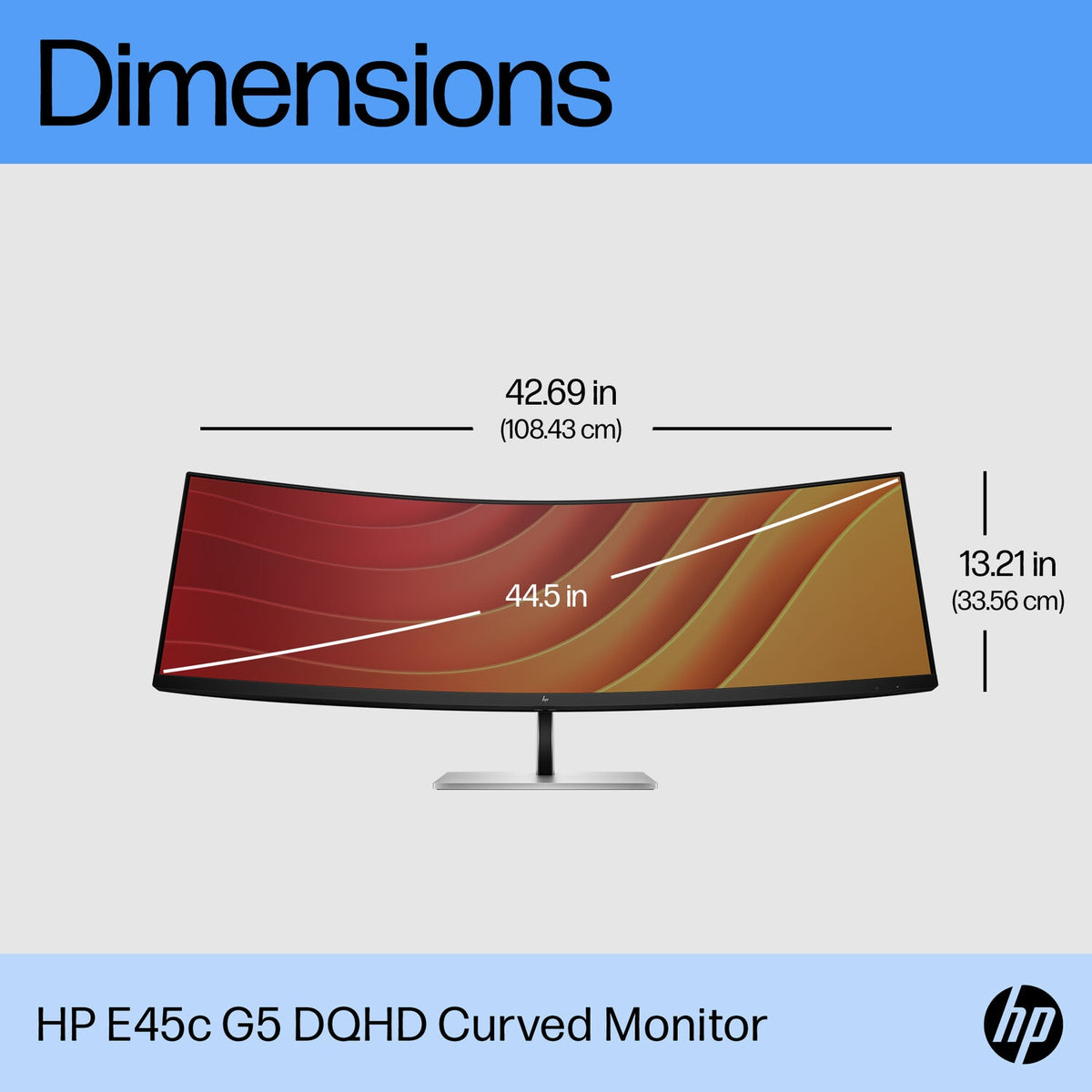 HP E45c G5 DQHD 44.5" 1440p 165 Hz 3ms Curved Monitor 6N4C1AAR