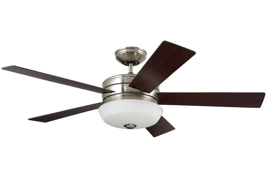 Emerson Cronley 54" Ceiling Fan Light Fixture and Remote, Brushed Steel