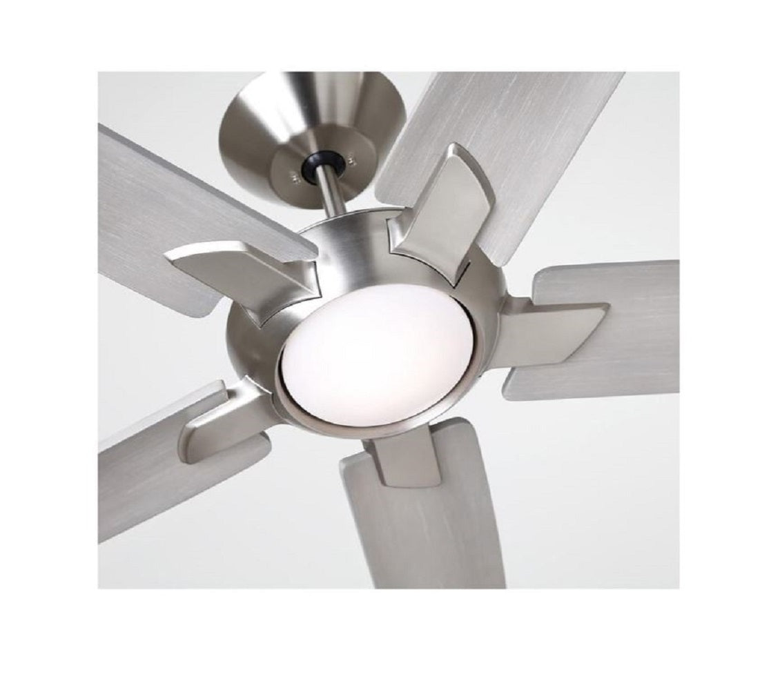 Kathy Ireland Luminance Dorian Eco 72" Brushed Steel LED Indoor Ceiling Fan CF515TM72BS