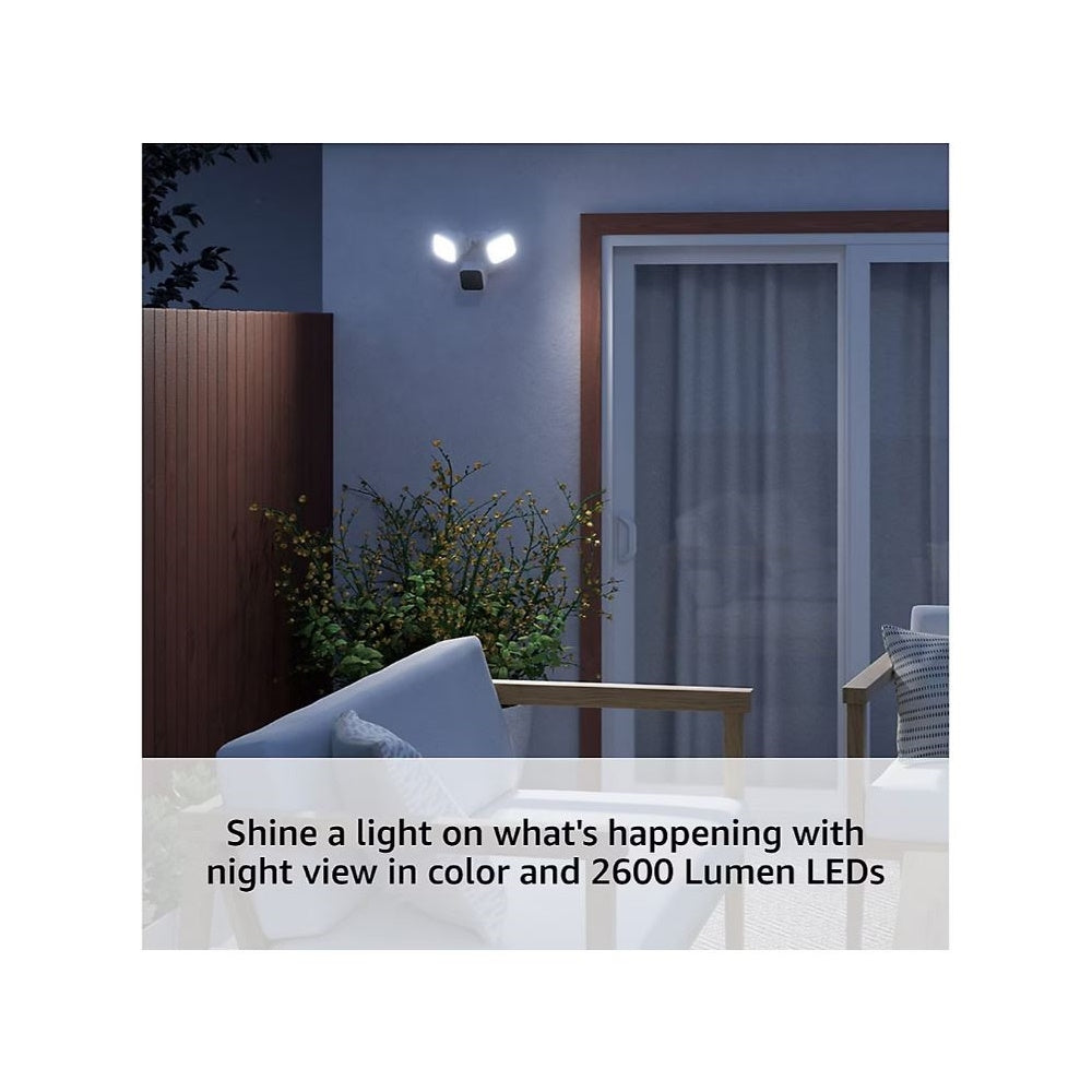 Blink Wired Floodlight Camera with Mini 2 Camera, Weather Resistant 13' Power Adapter and Yard Sign