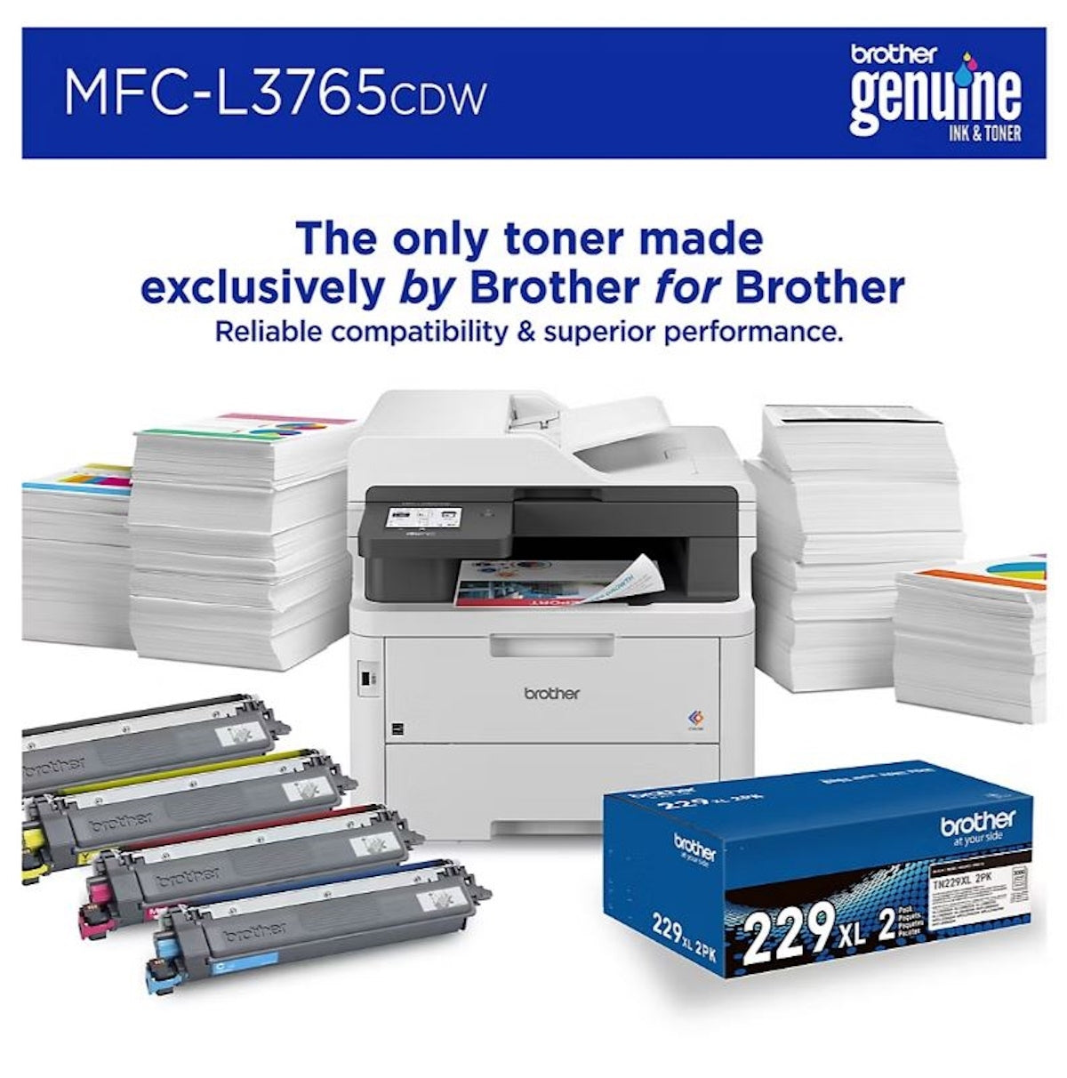 Brother Wireless Digital Color All-in-One Laser Printer MFC-L3765CDW