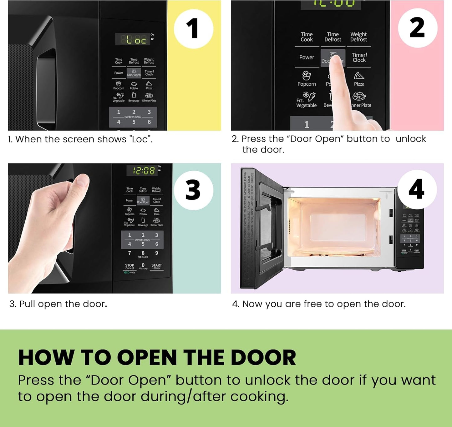 Comfee 0.7 cu. ft. 700 Watt Compact Countertop Microwave in Black with Safety lock, One-Touch Button and Eco Mode EM720CPL-PMB