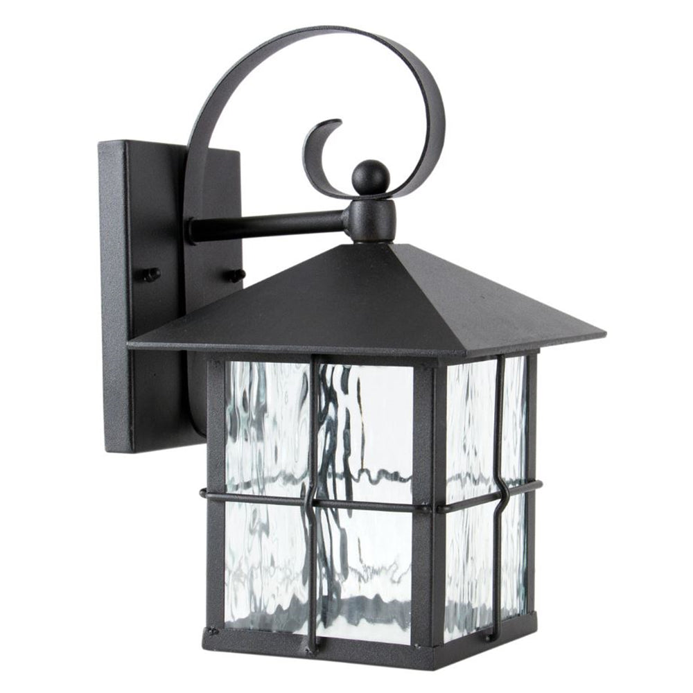 Sunset Lighting F4631-31-LED Outdoor Lantern Water Glass, DOB Black Finish