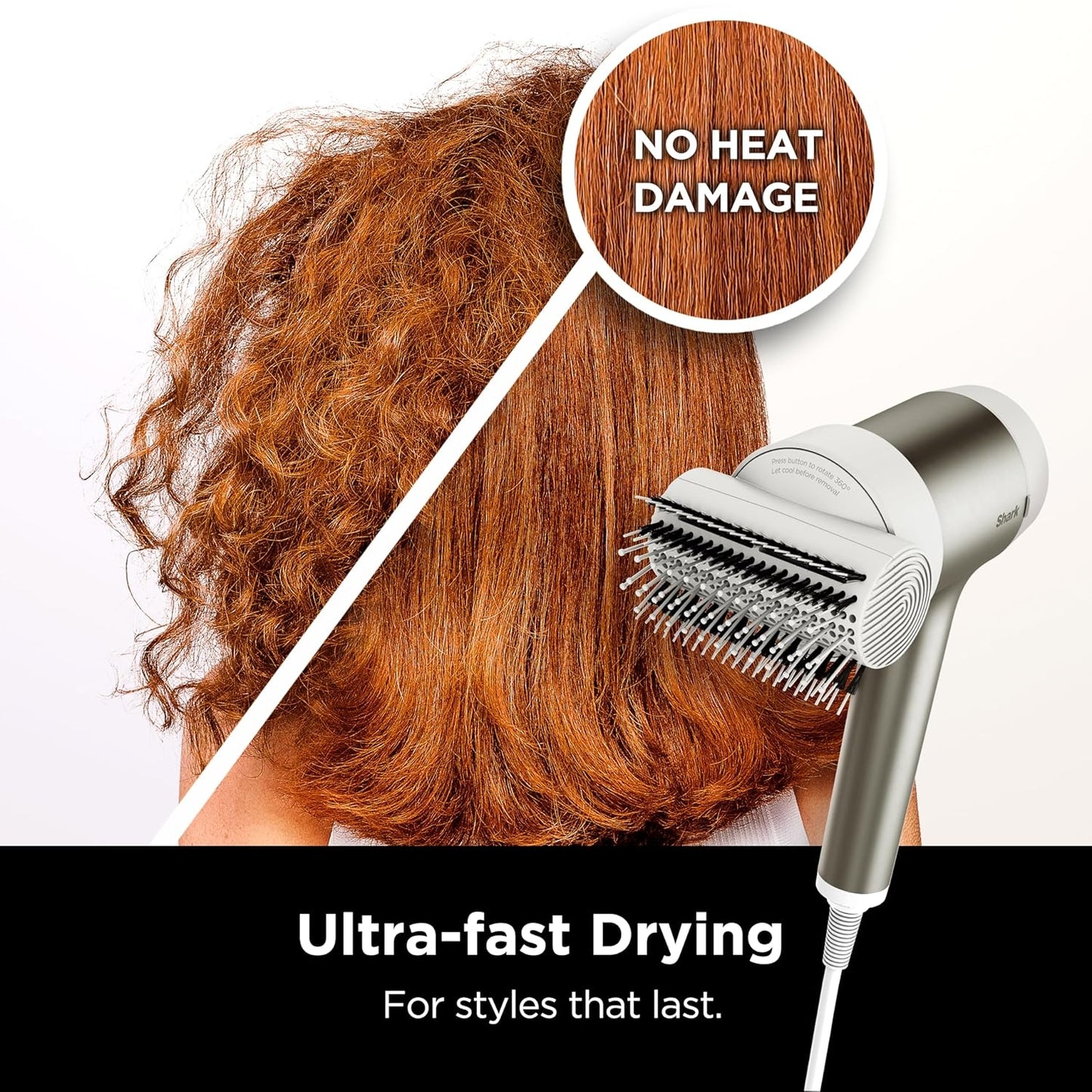 Shark HyperAIR Fast-Drying Hair Blow Dryer w/ IQ 2-in-1 Concentrator and Styling Attachments HD112GNBRN