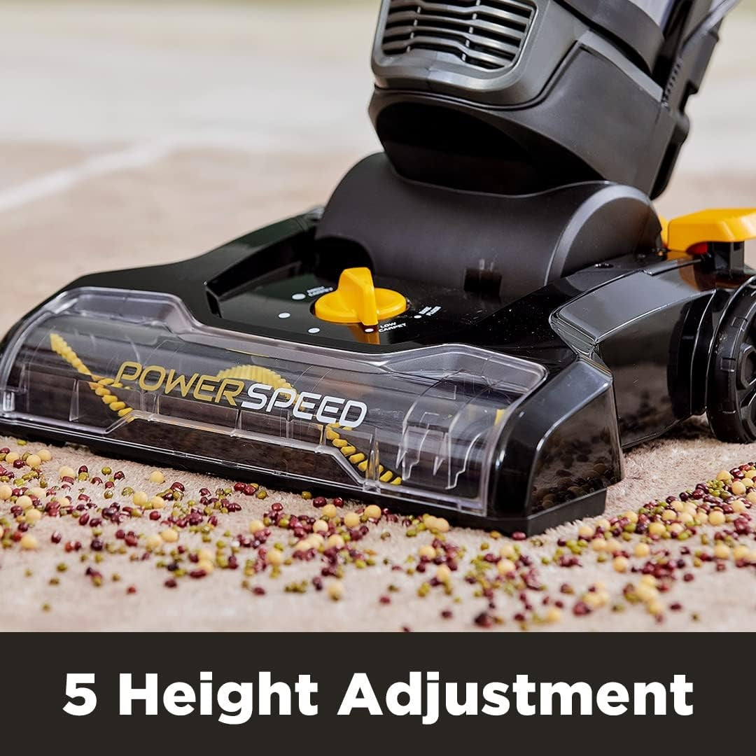EUREKA PowerSpeed Lightweight Powerful Upright Vacuum Cleaner for Carpet and Hard Floor, Pet Turbo, Black/Yellow NEU181D