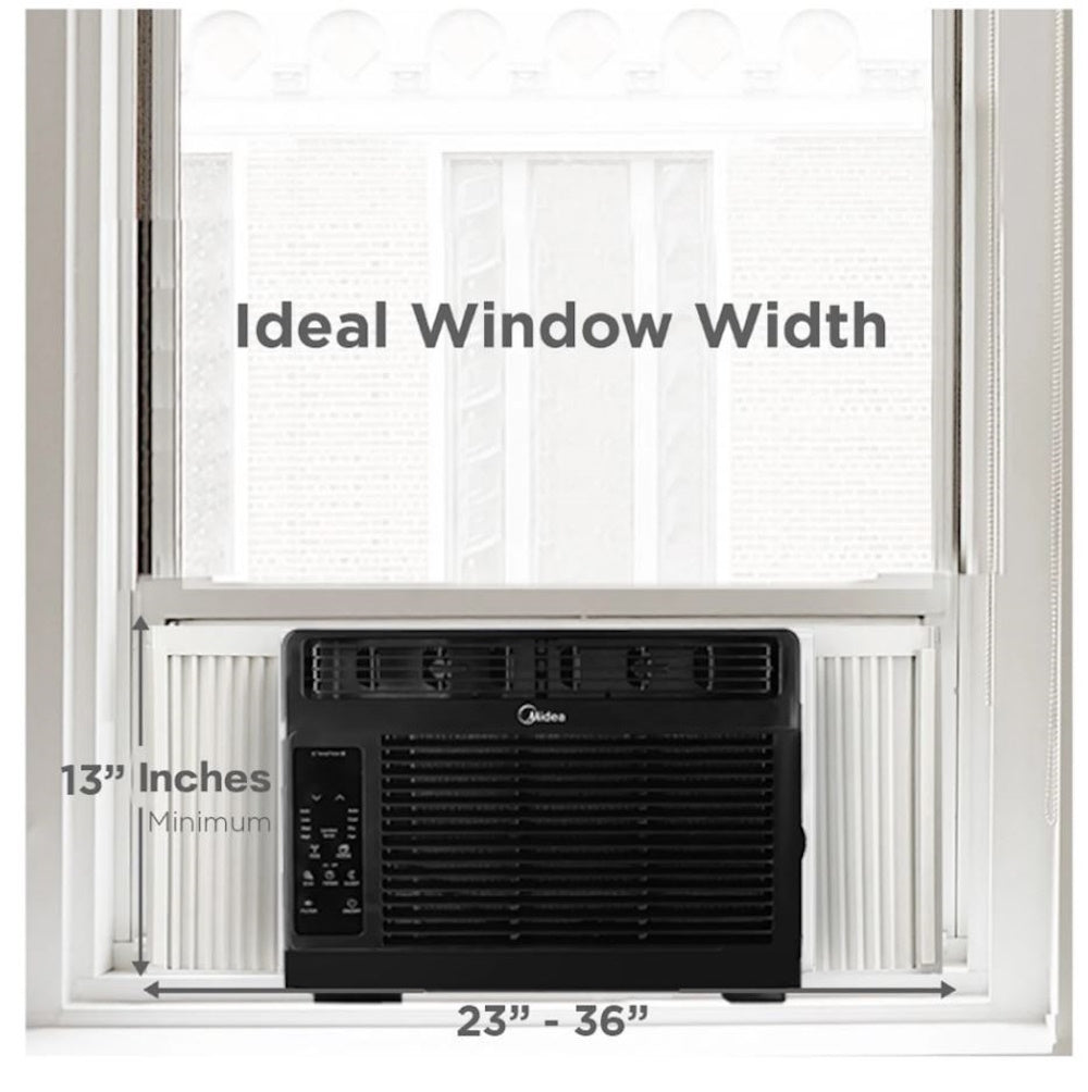Midea 6,000 BTU DOE Window Air Conditioner with ComfortSense Remote, for spaces up to 250 sq. ft. MAW06R1WBL-T