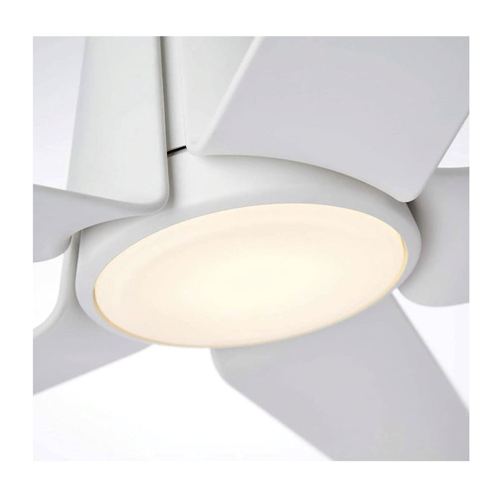 Luminance Floret Eco 60" Satin White LED Indoor/Outdoor Ceiling Fan with Light Kit Remote 5-Blade CF840SW