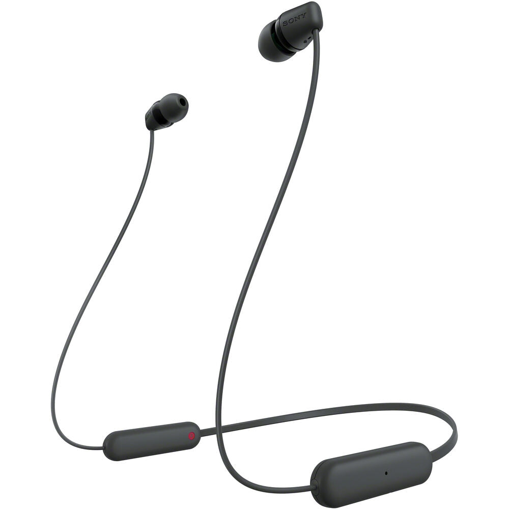 Sony WIC100/B Wireless In-Ear Headphones Black, Built-In Mic for Hands-Free Calls, Flexible & Convenient Neckband Wire