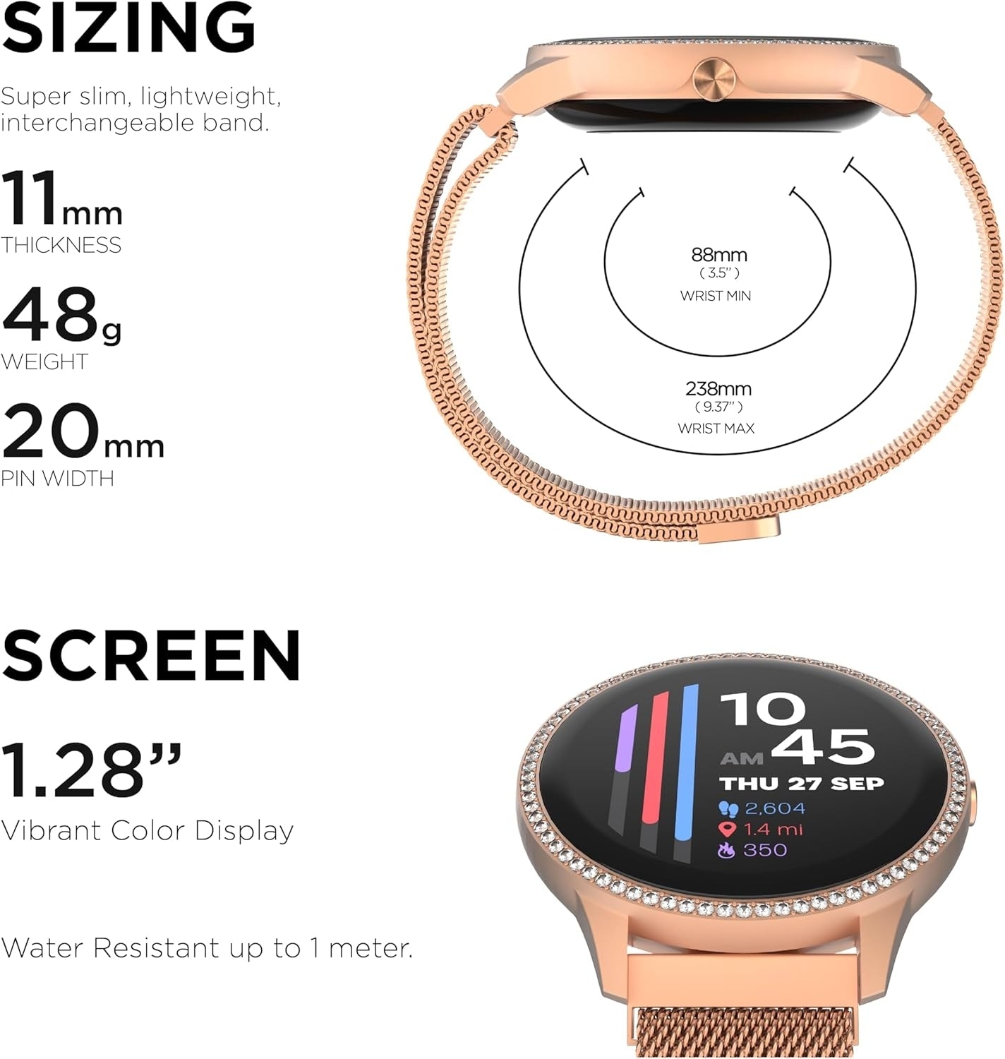 iTouch Sport 4 Unisex Adult Multi-Function Rose Goldtone Smart Watch TP4E02-C29