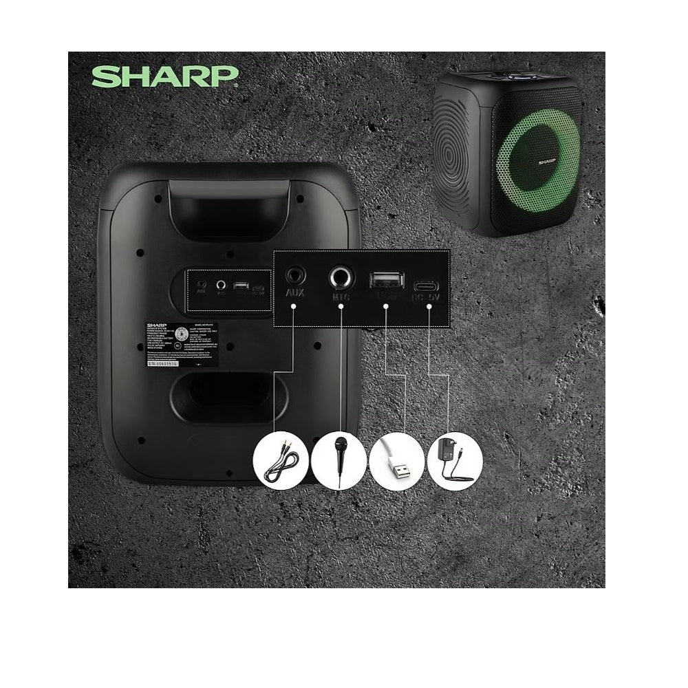 Sharp 8" Bluetooth Party Speakers (2- pack) 400W 8" Woofer, 1" Tweeter - PS-916