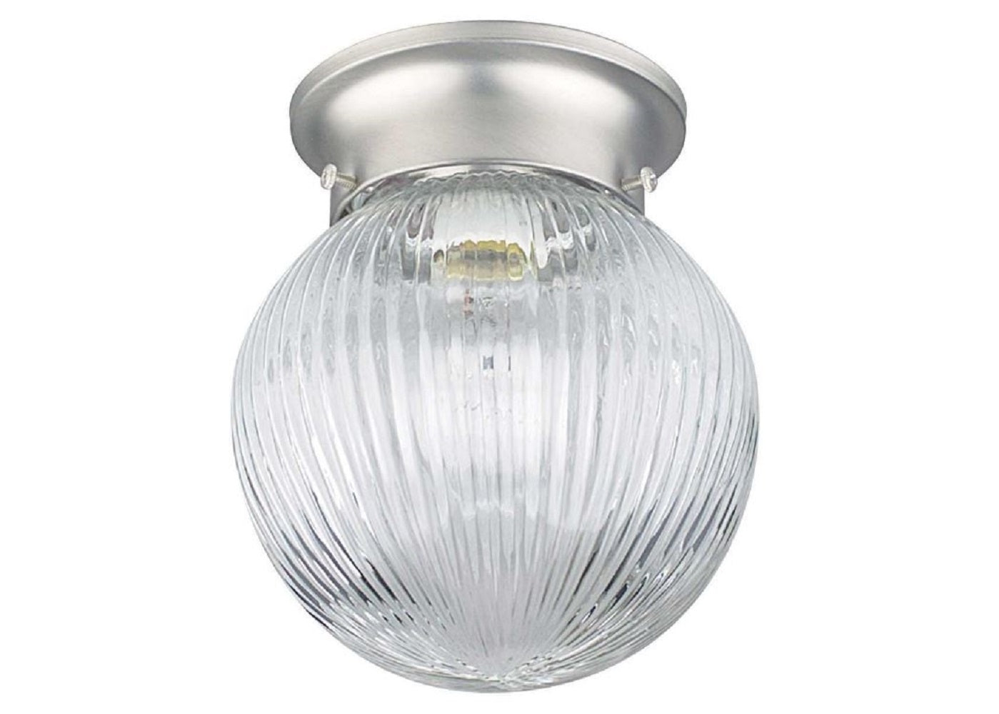 Sunset Lighting 6" Flush Mount Clear Prismatic Glass Satin Nickel Finish F2201-53